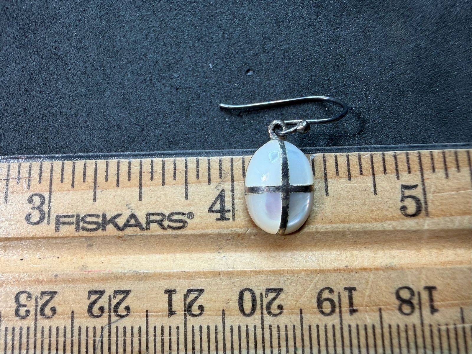 2.77g Vintage Sterling Silver 925 Oval Cross Inlay Drop Dangle Earrings M