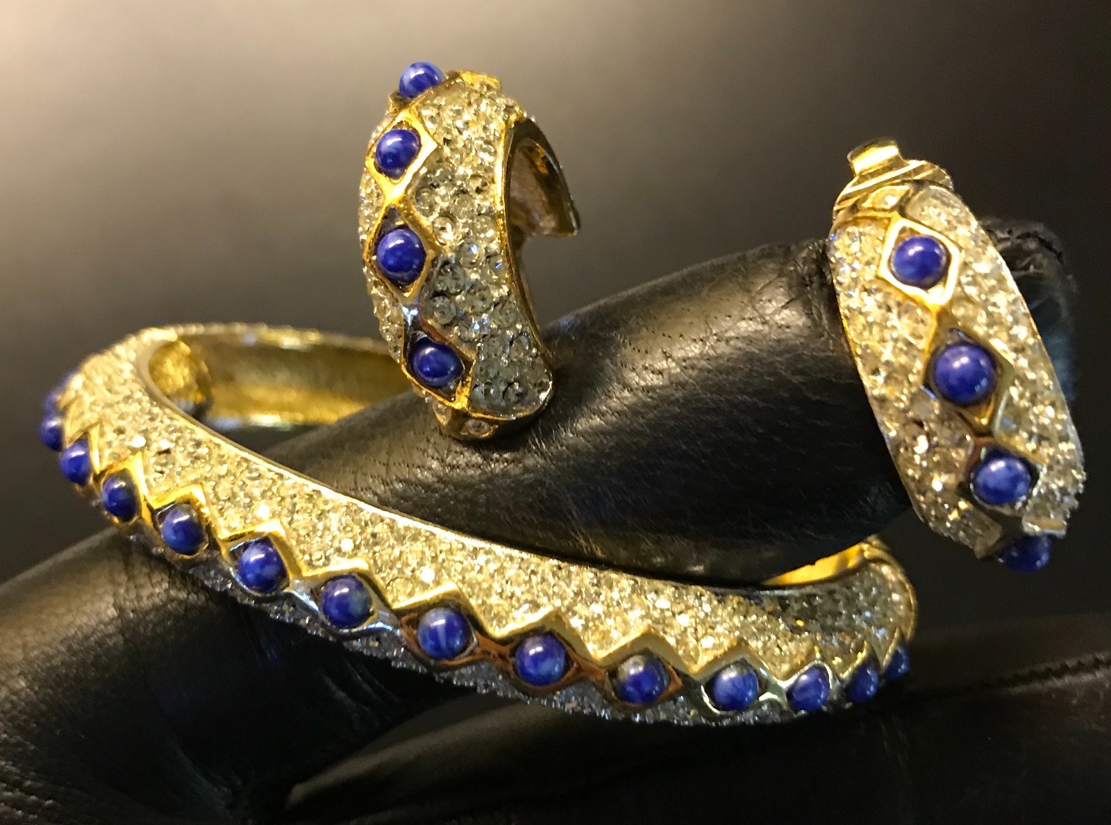Vintage couture Kenneth lane bracelet and earrings