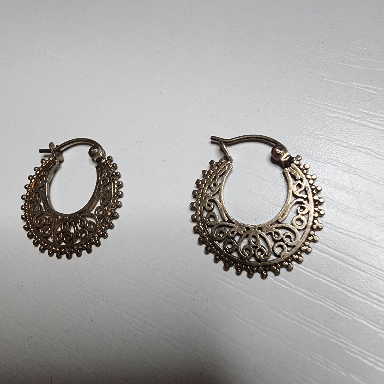 Vintage Moon Earrings Metal Dangle Crescent