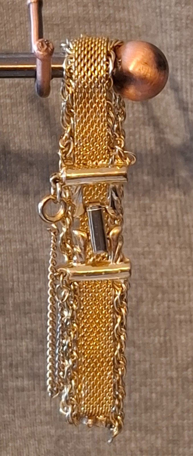 Vintage MCM Jewelry Goldette Gold Tone Mesh & Chain Bracelet – slight damage