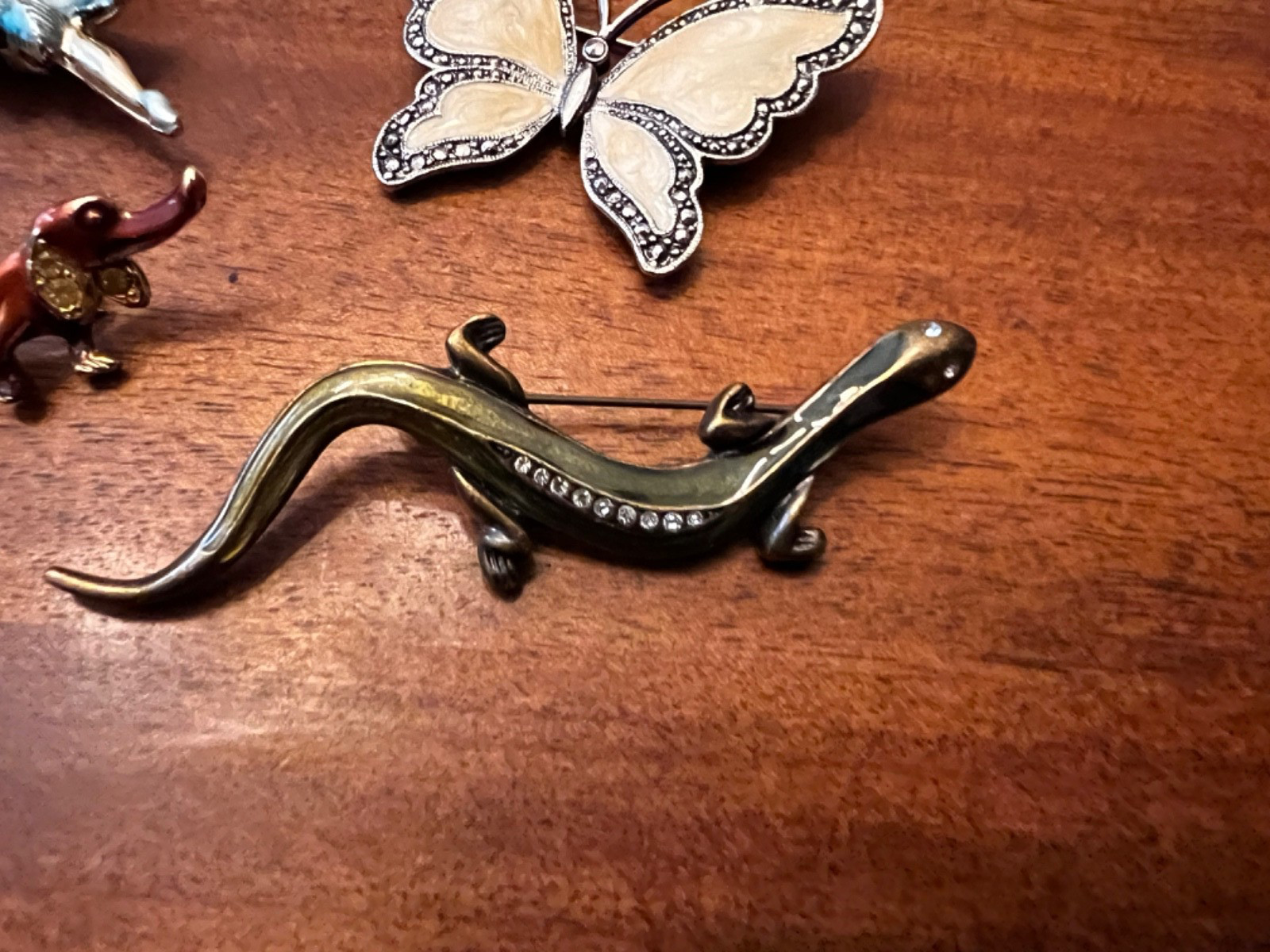 Vintage Enamel Brooches Lot of 4 Jewelry Pins Retro Costume Accessories