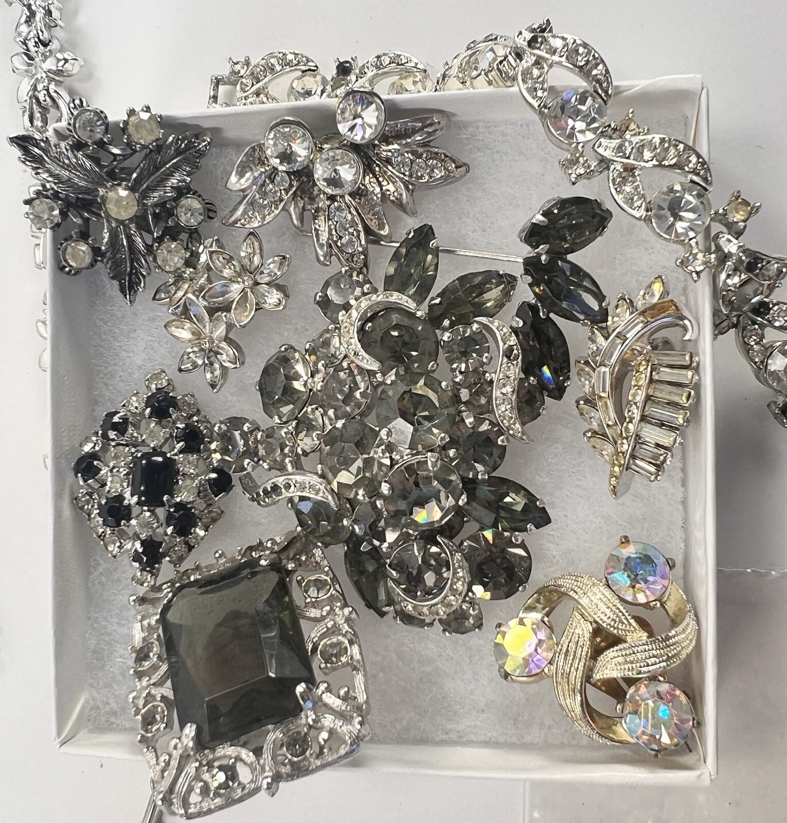 Vintage Kramer Bogoff Lisner + Rhinestone Jewelry Repair Parts Craft Lot #1