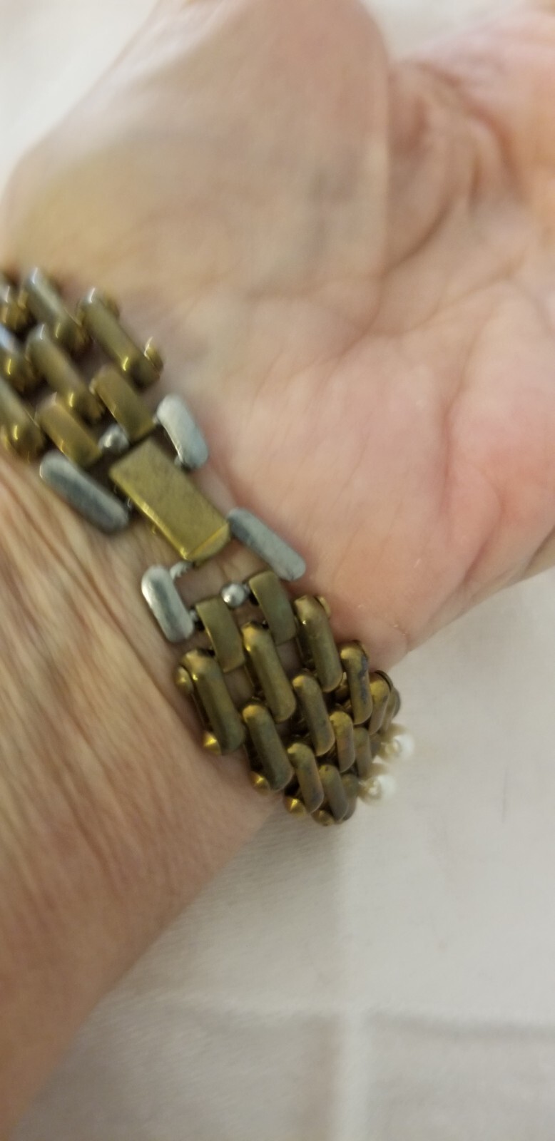 Original Vintage Japanese Bracelet Faux Pearls none missing clasp