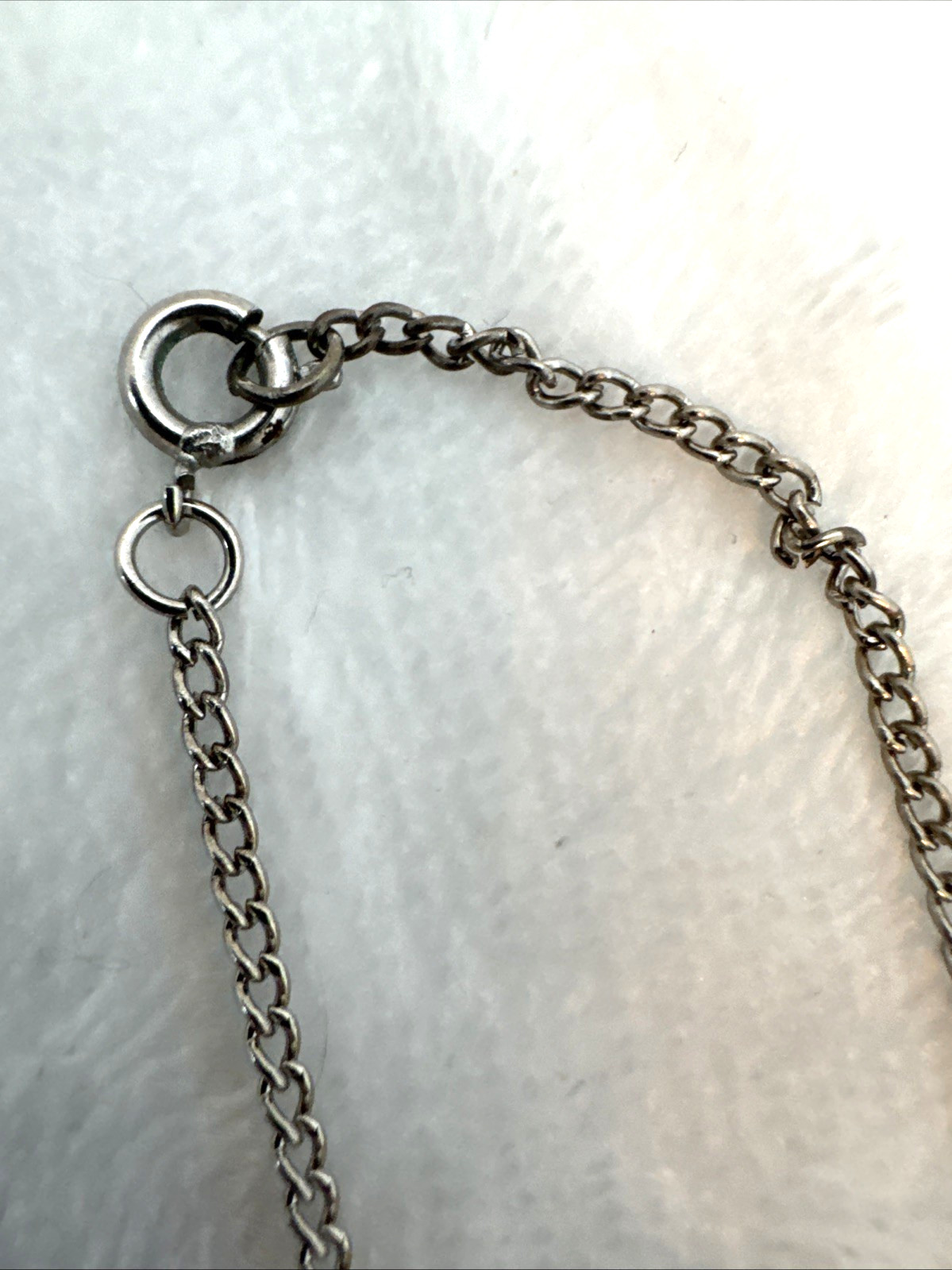 2 Necklaces LOT glass elephant textured metal Y2K 1990s Silver Jewelry costume