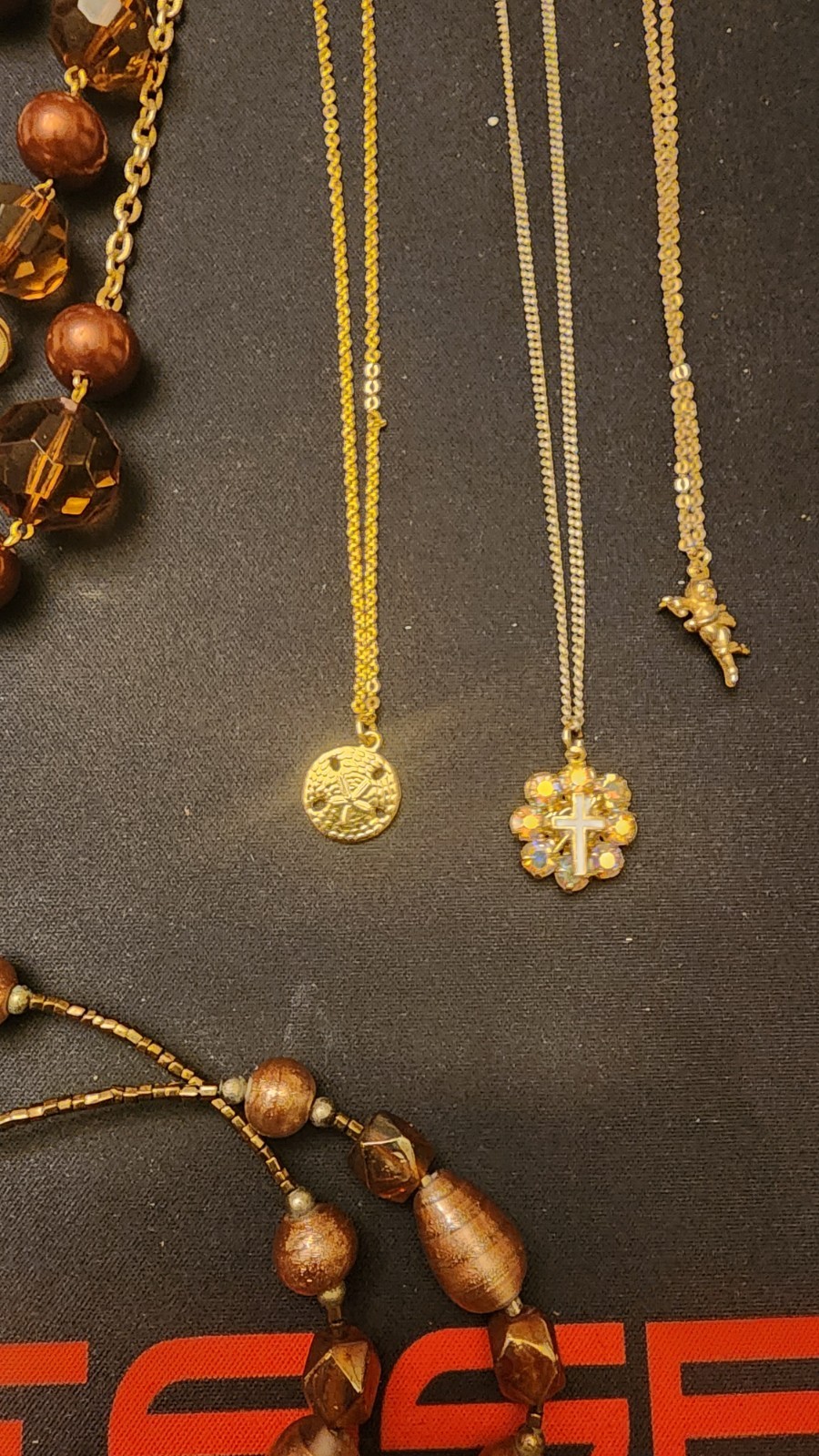 Lot #38 of random estate sale jewelry, mostly necklaces, chains, chokers