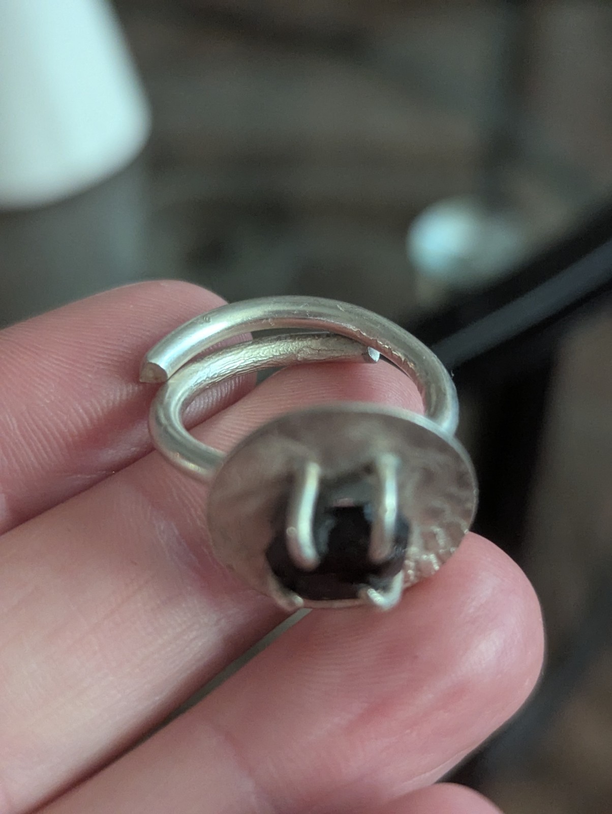 Vintage Silver Modernist Ring 7.5 Freeform Art Sculptural Irregular Handmade