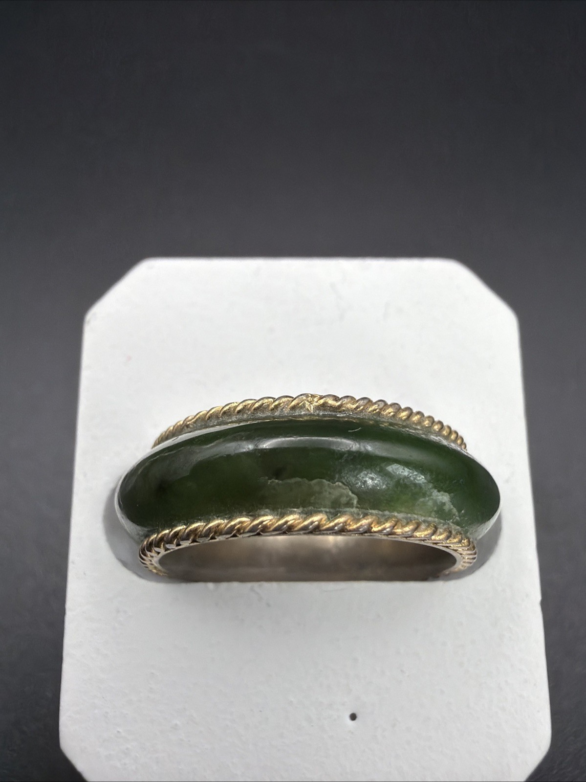 519 Vintage Natural Nephrite ( jade) Ring Size 6