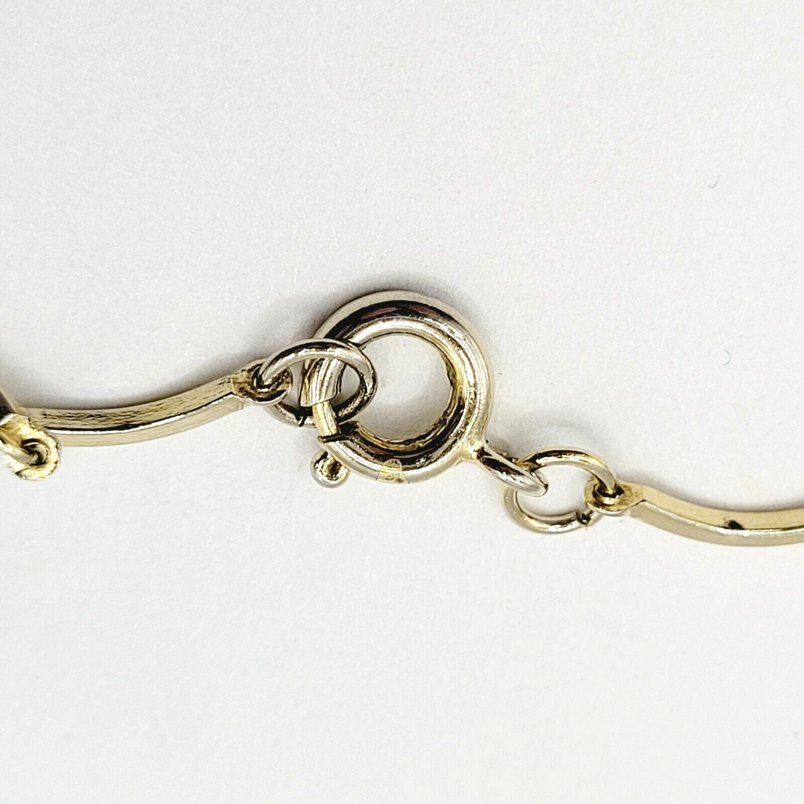 Filigree Marquise Shape Station Necklace Gold Tone Vintage Chain Choker 15.5 In