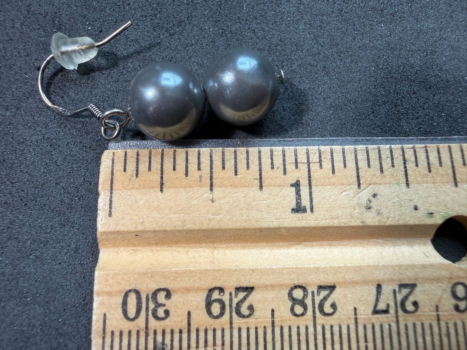 6.32g Vintage Sterling Silver 925 Double Bead Dangle Drop Earrings M