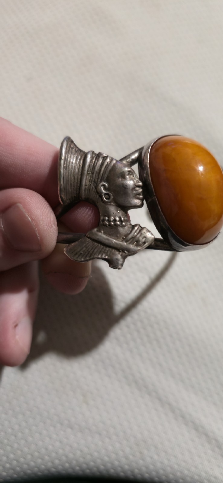 Sterling African Egg Yoke Amber Braclet