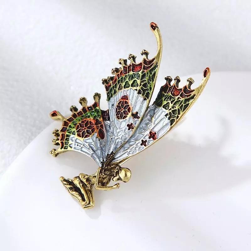Vintage Art Nouveau Style Fairy Nymph Pendant Butterfly Brooch Shawl Pin Jewelry