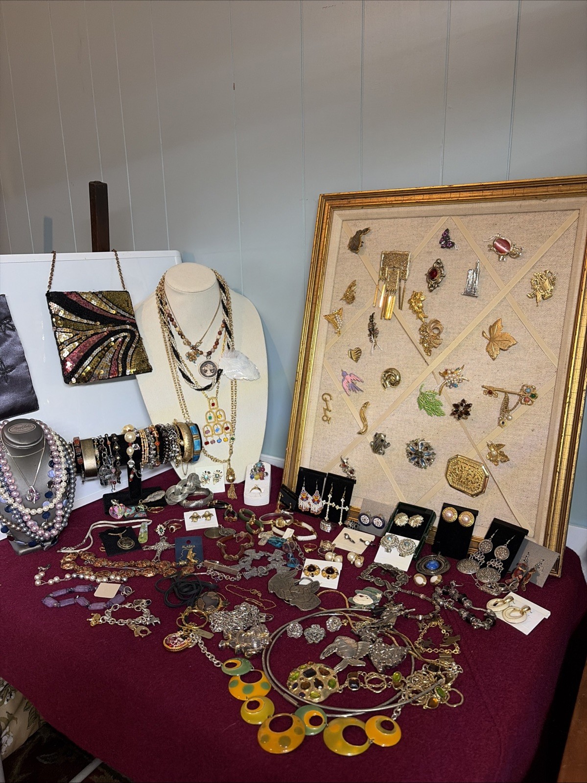 Jewelry Lot! 100 +Pcs Stone Glass Enamel Shell Some Vtg Monet Sara C Weiss
