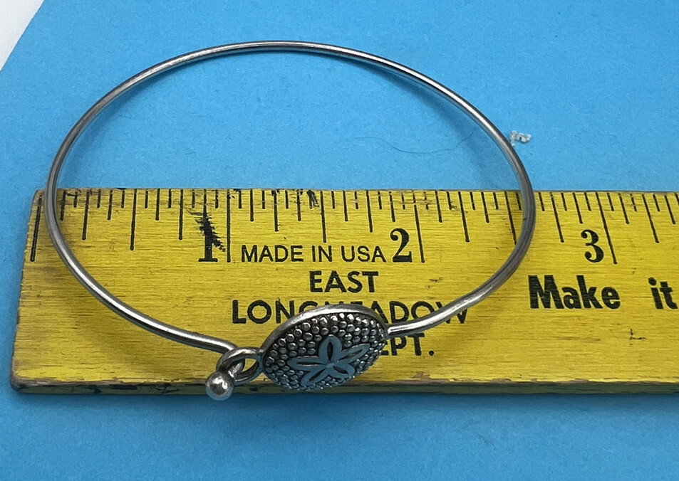 VTG Sterling Silver BROWN COUNTY Sand Dollar 7.5″ Bangle Bracelet SS534