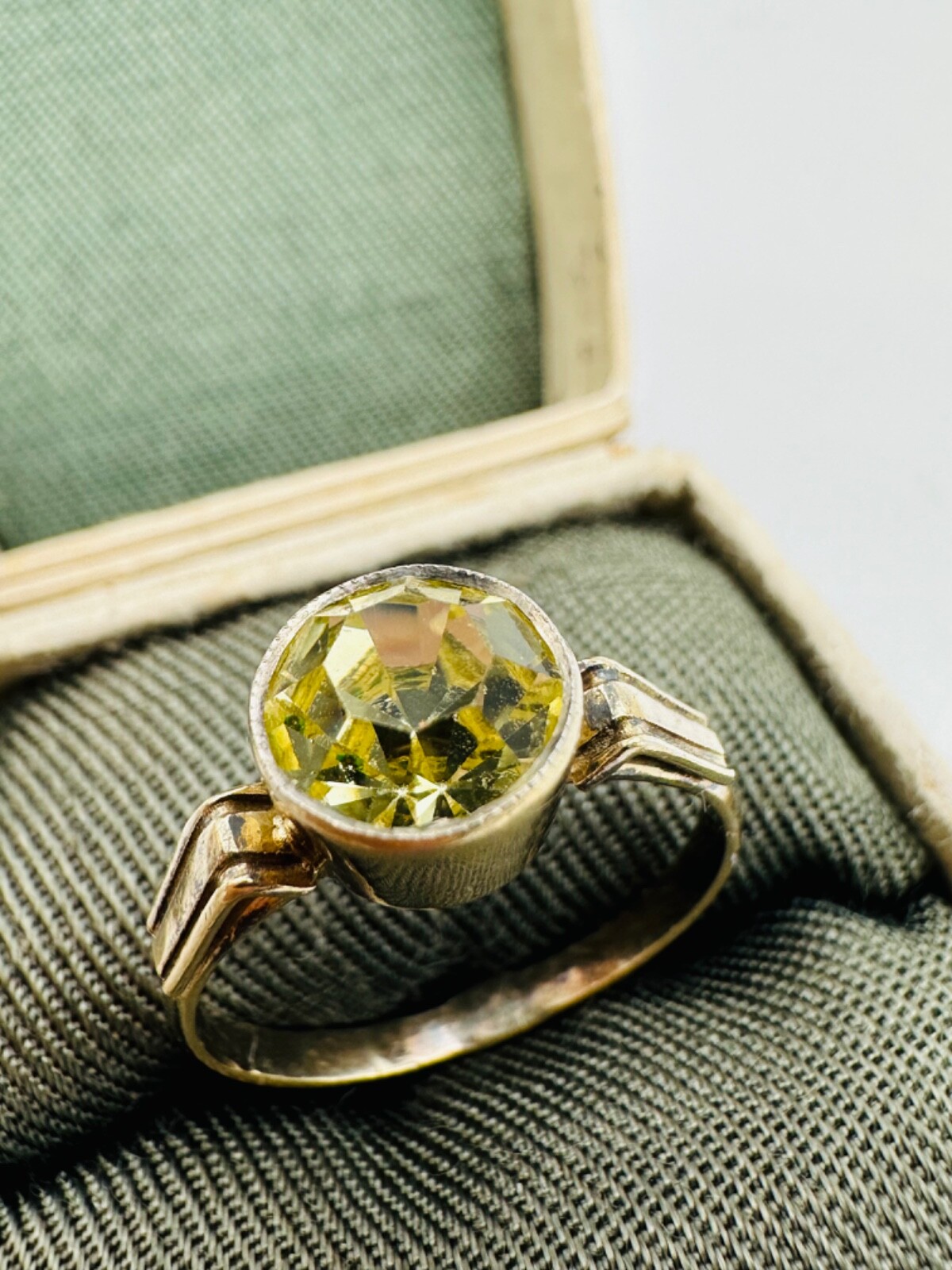 Vintage Gilt Silver Engagement Ring 875 soviet Women’s Jewelry