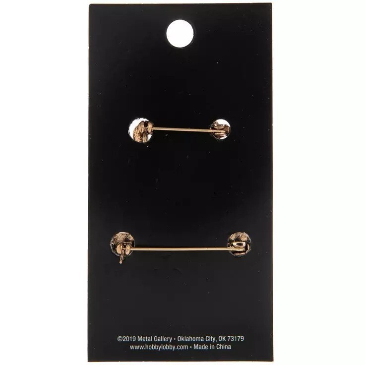 Metal Gallery Bee & Crown Rhinestone Brooches