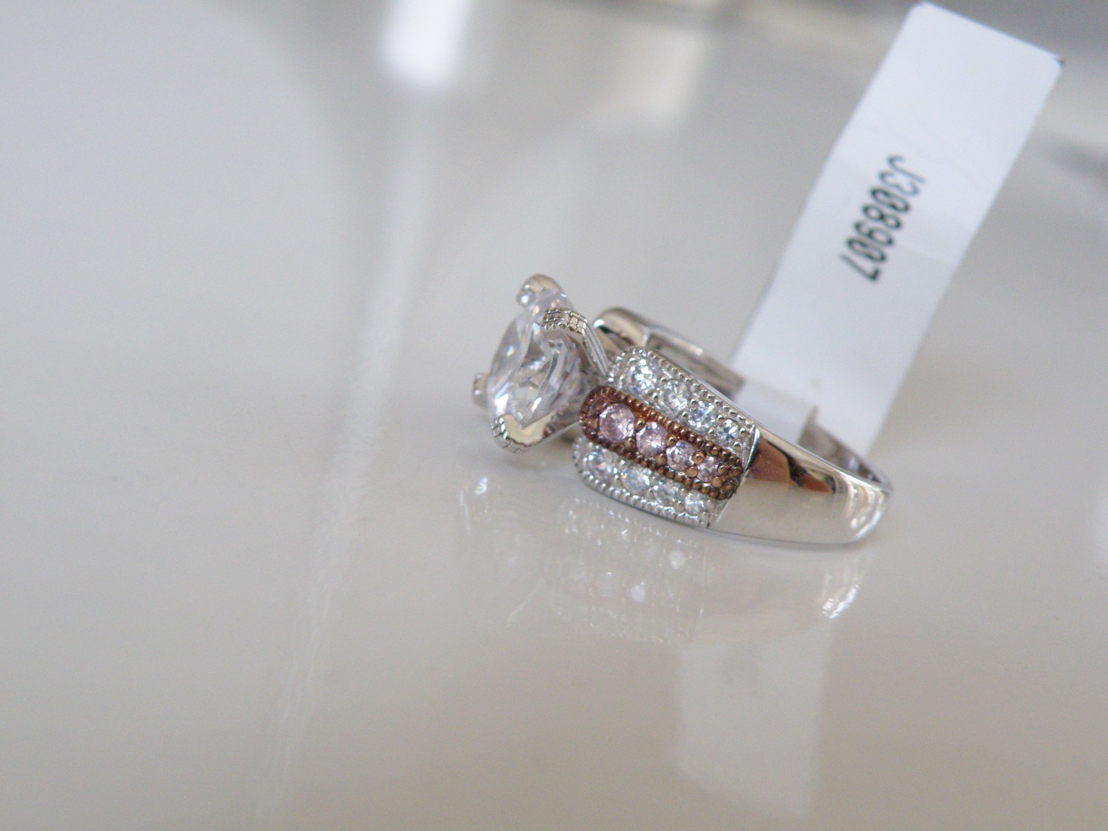 New Sterling Silver 925 Rainbow Sparkle CZ Ring Size 6