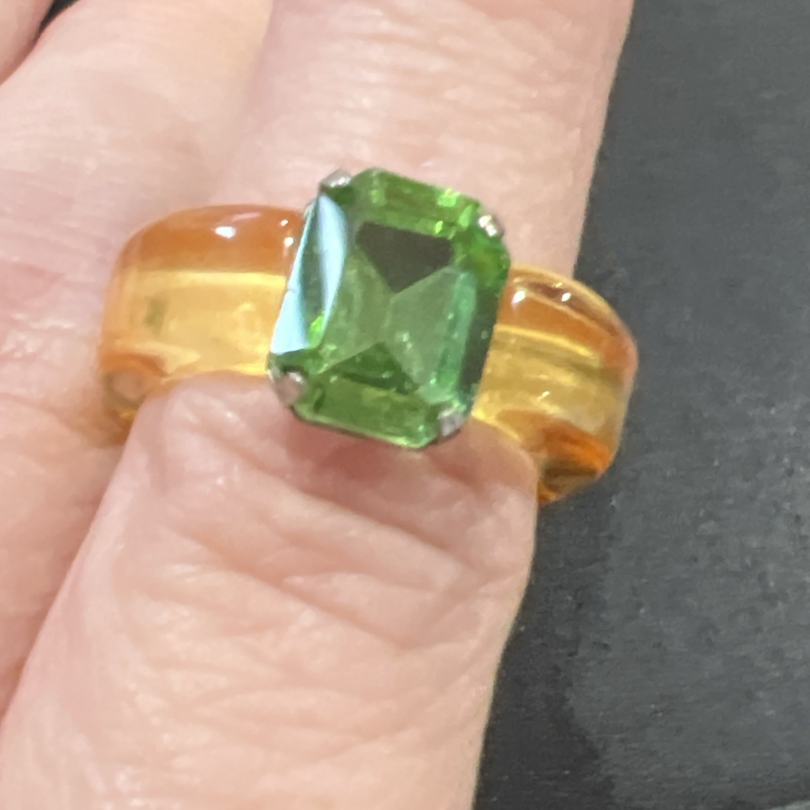 Lucite Plastic Ring Size 7.5