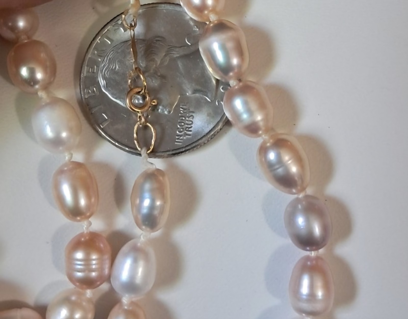 Vintage 14k Gold Baroque Pearl Necklace Art Deco to MCM