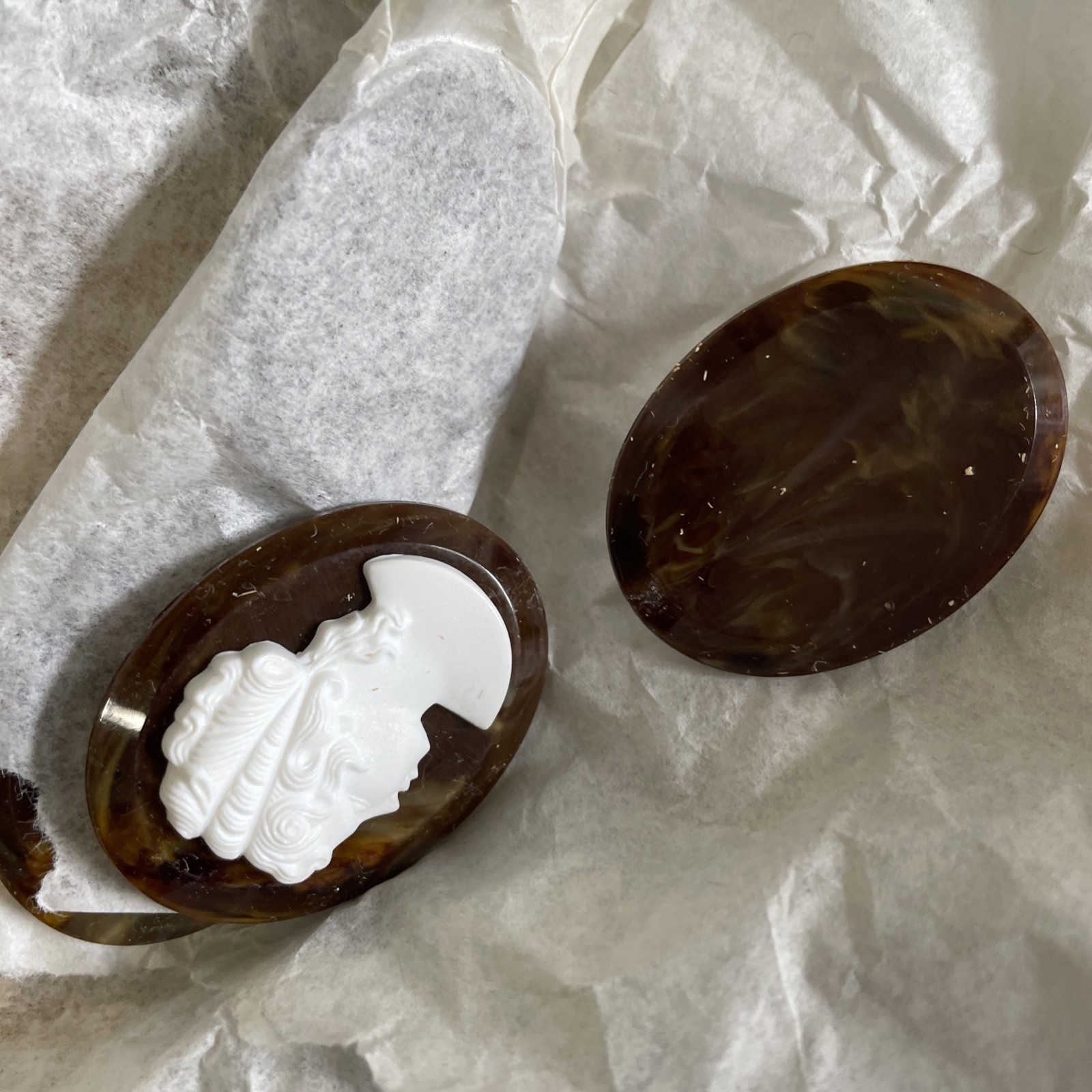 12 40×30 Mm Vintage New Old Stock Cameo Stone West Germany