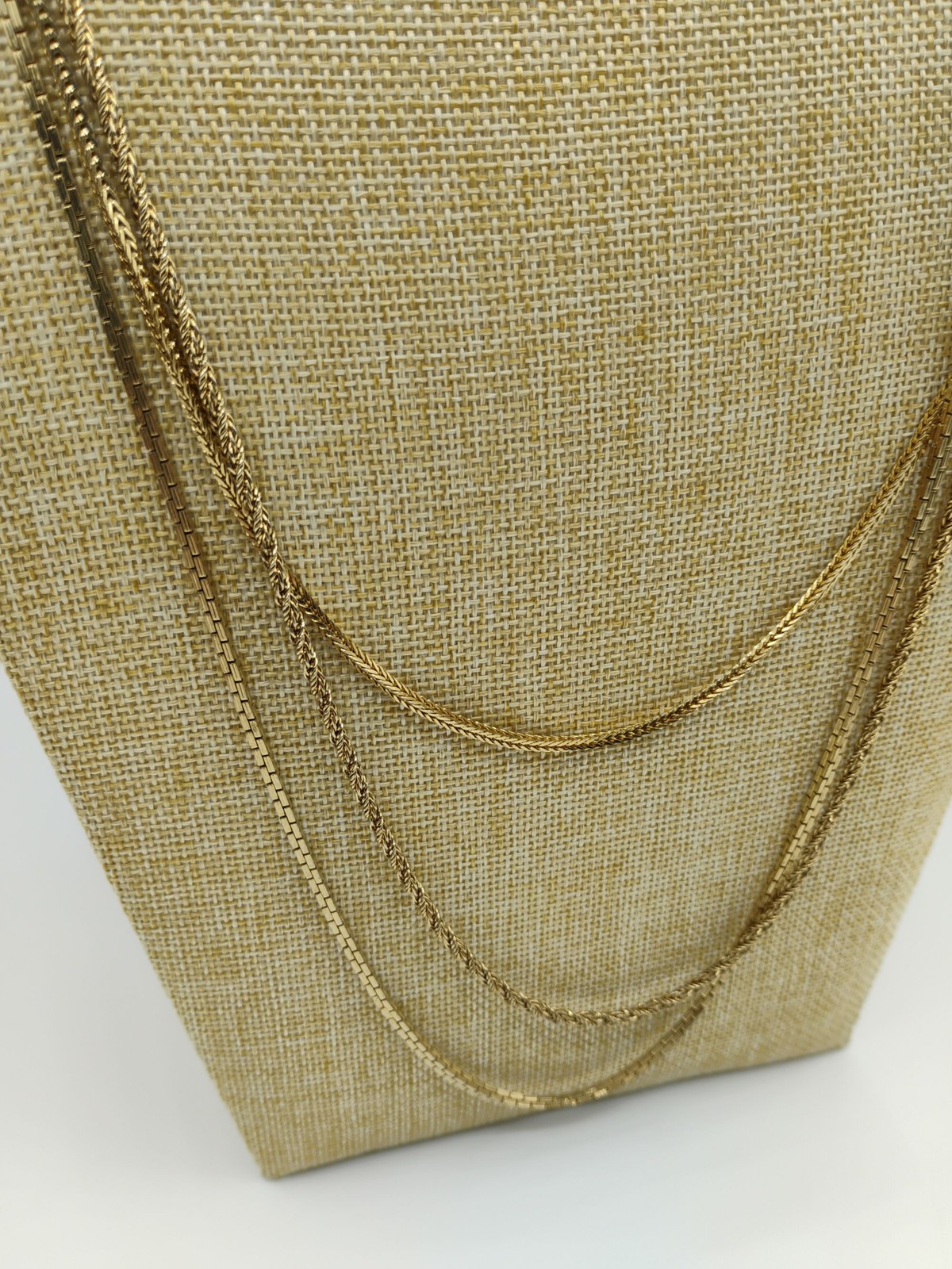 32″-34″Monet Gold Tone Triple Strand Layered Chain Statement Necklace