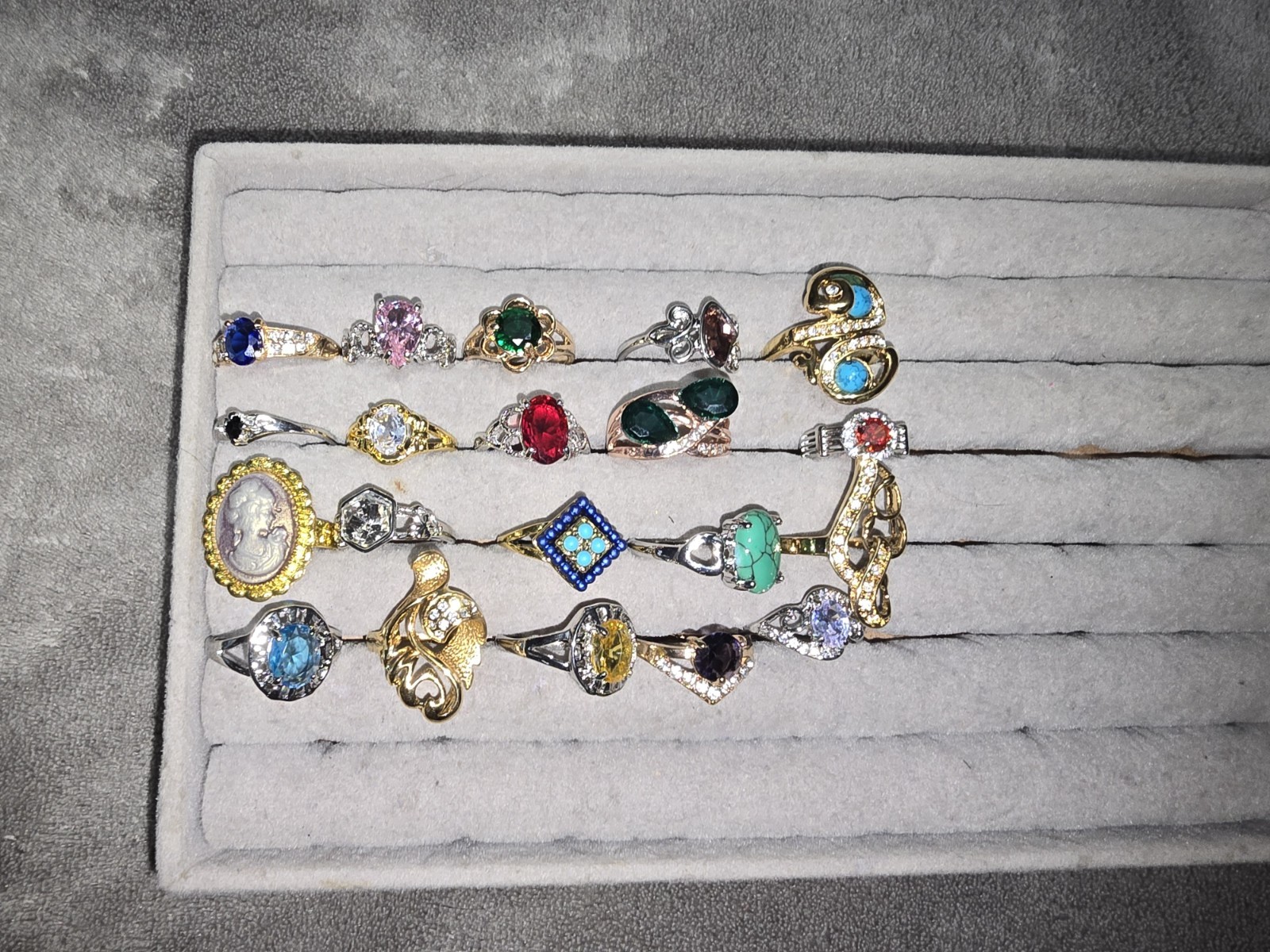 Modern Vintage 20 Piece Costume Ring Lot
