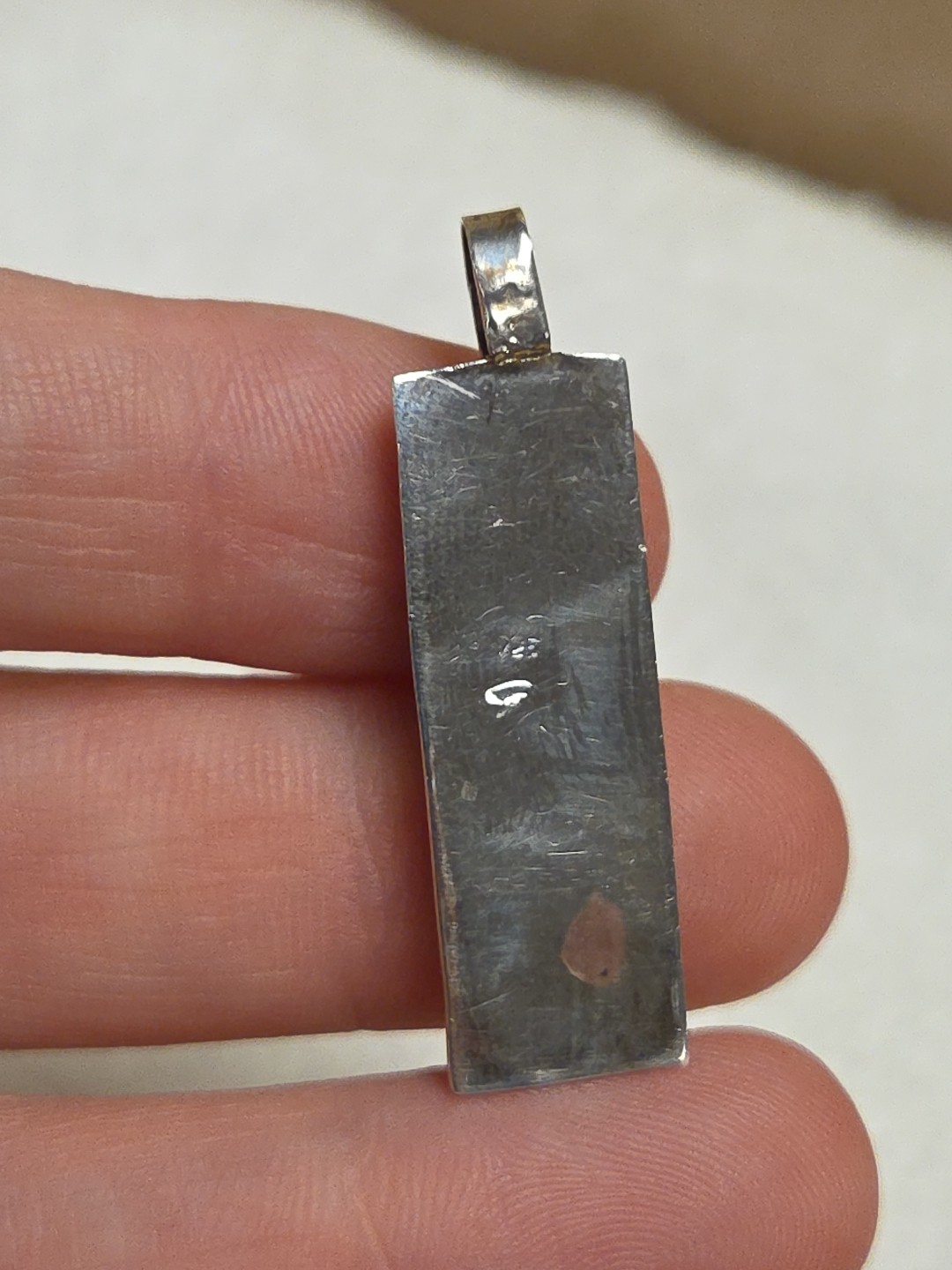 VINTAGE HANDMADE STERLING SILVER & LACE AGATE PENDANT *SEE PICS