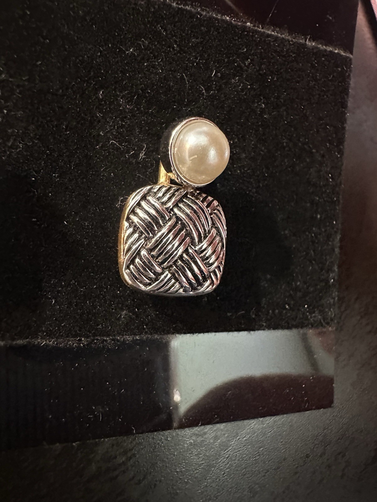 Vintage Mary Kay Gold & Silver Pierced Fashion Earrings