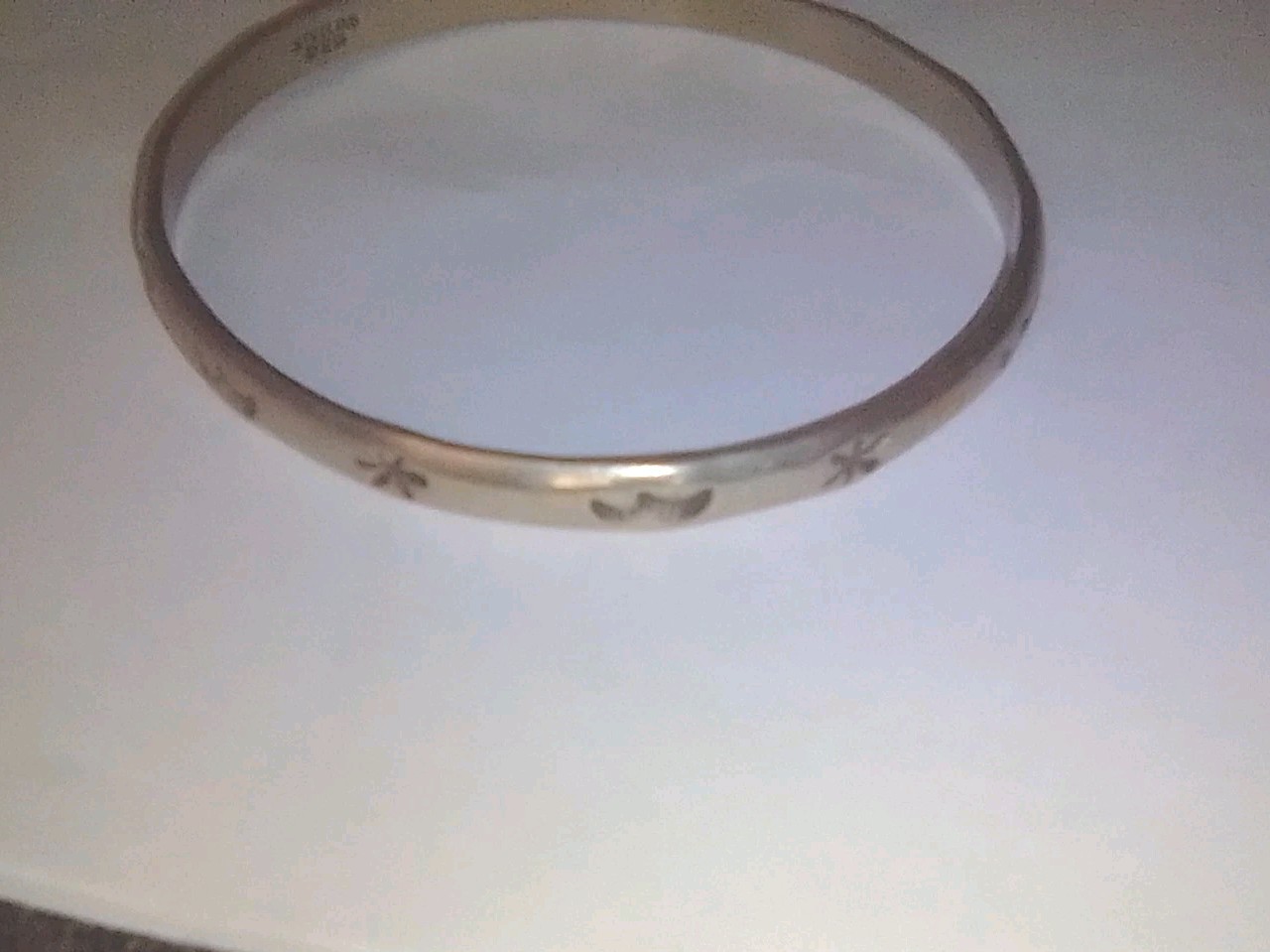Artisan Vintage Sterling Silver 925 Bangle Motif Moon Stars Decorative Designs