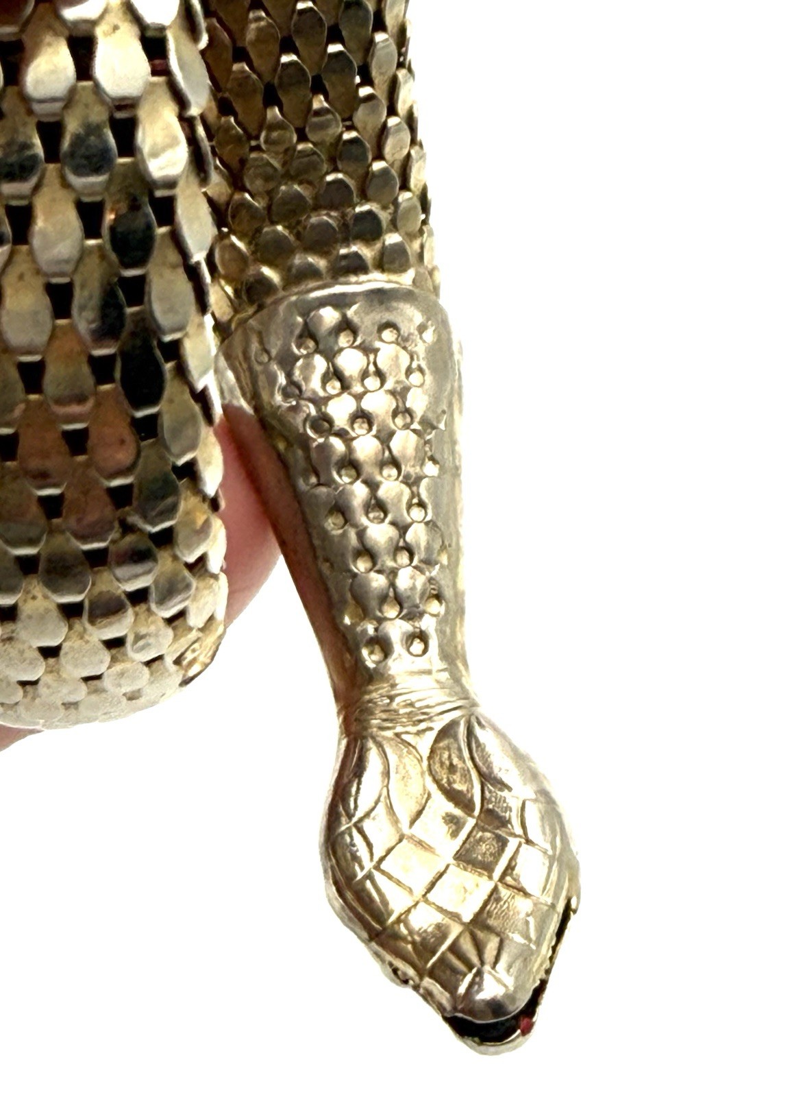 Vintage Snake Coil Mesh Wrap Bracelet Gold Played Serpent Unsigned