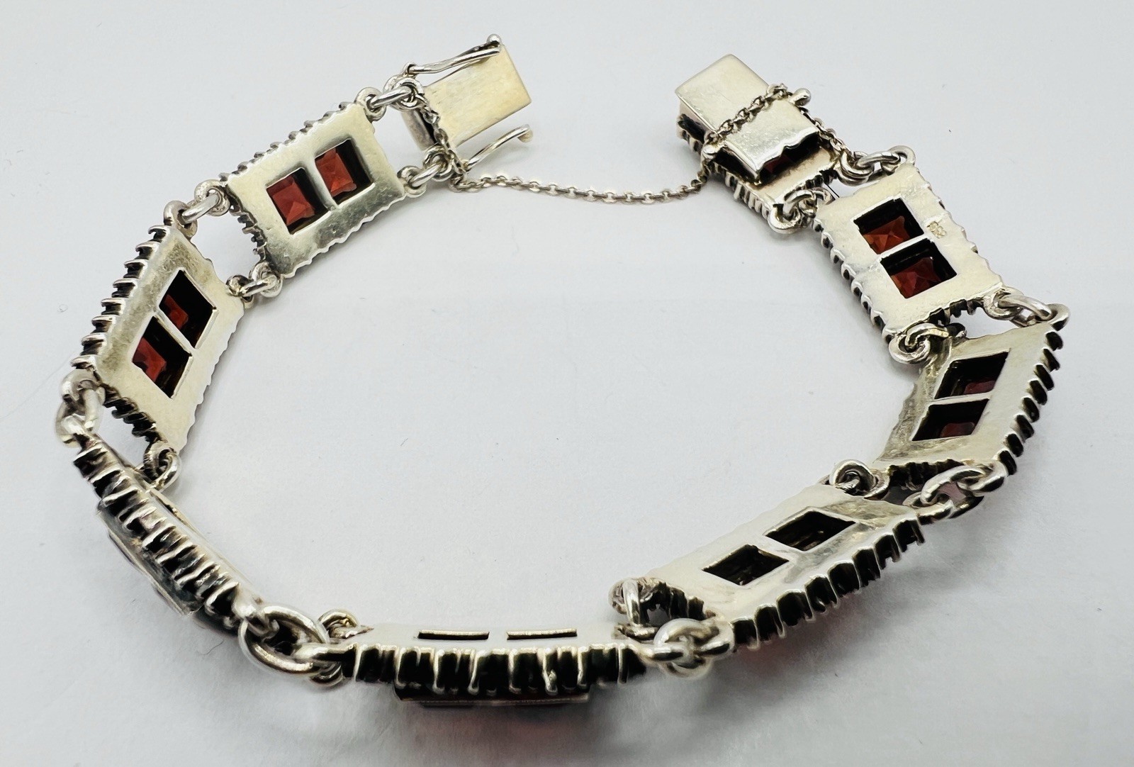 Vintage 835 Silver & Garnet Trachten Bracelet