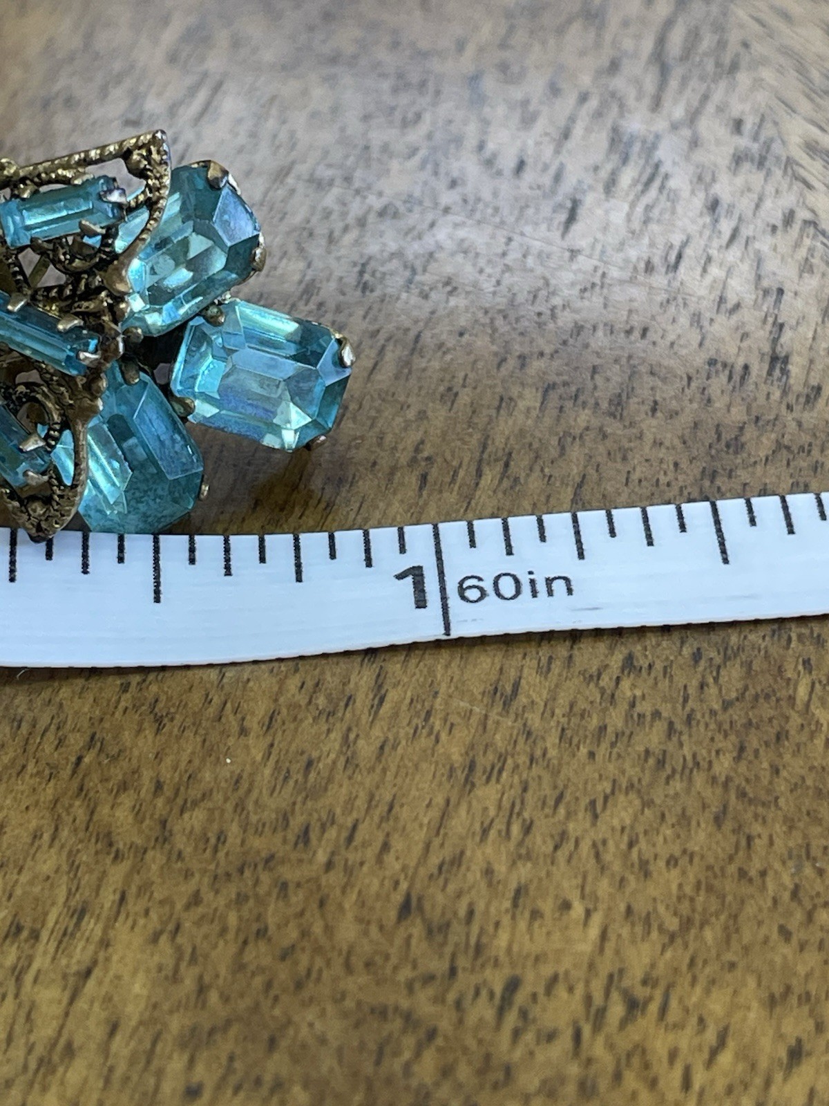 Antique Czechoslovakia Aqua Blue Screw Back Earrings. Art Deco