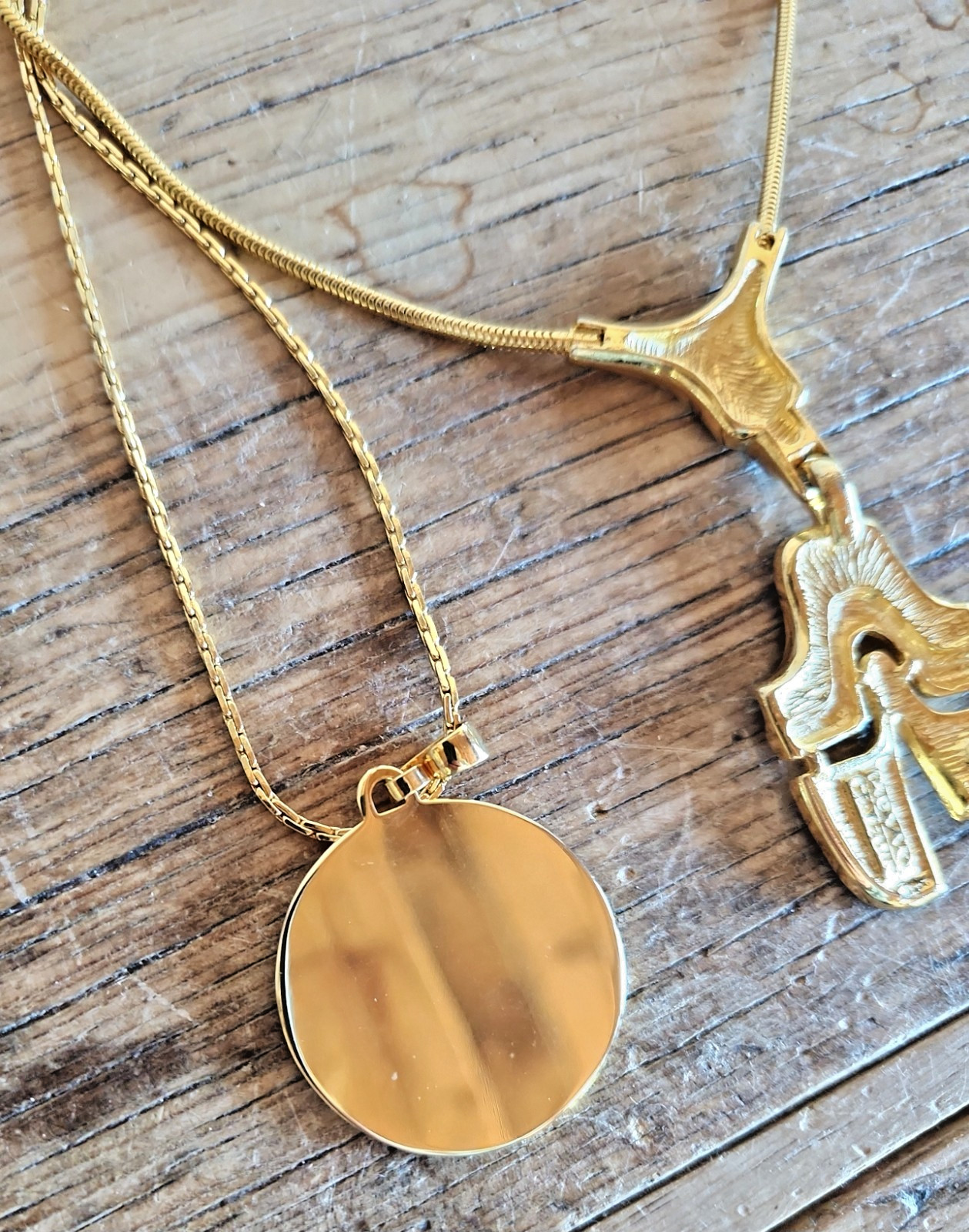 Pierre Cardin Vintage Necklaces Gold Plated Enamel Signed Lot of 2 Designer
