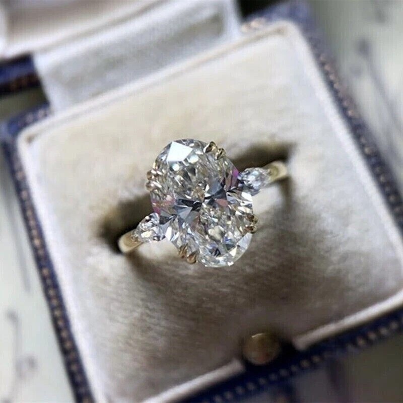2.55Ct Oval Cut Lab Created Diamond Women’s Wedding 14k Yellow Gold Finish Ring