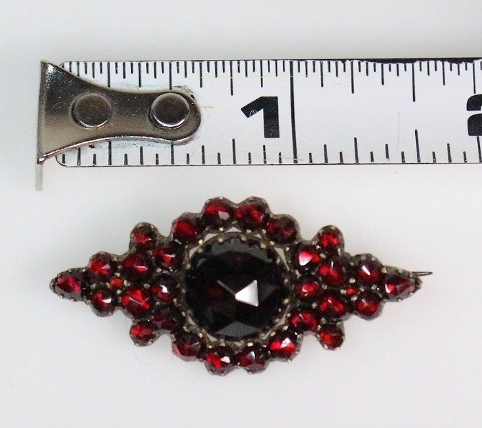 Antique Bohemian Garnet Pin Brooch