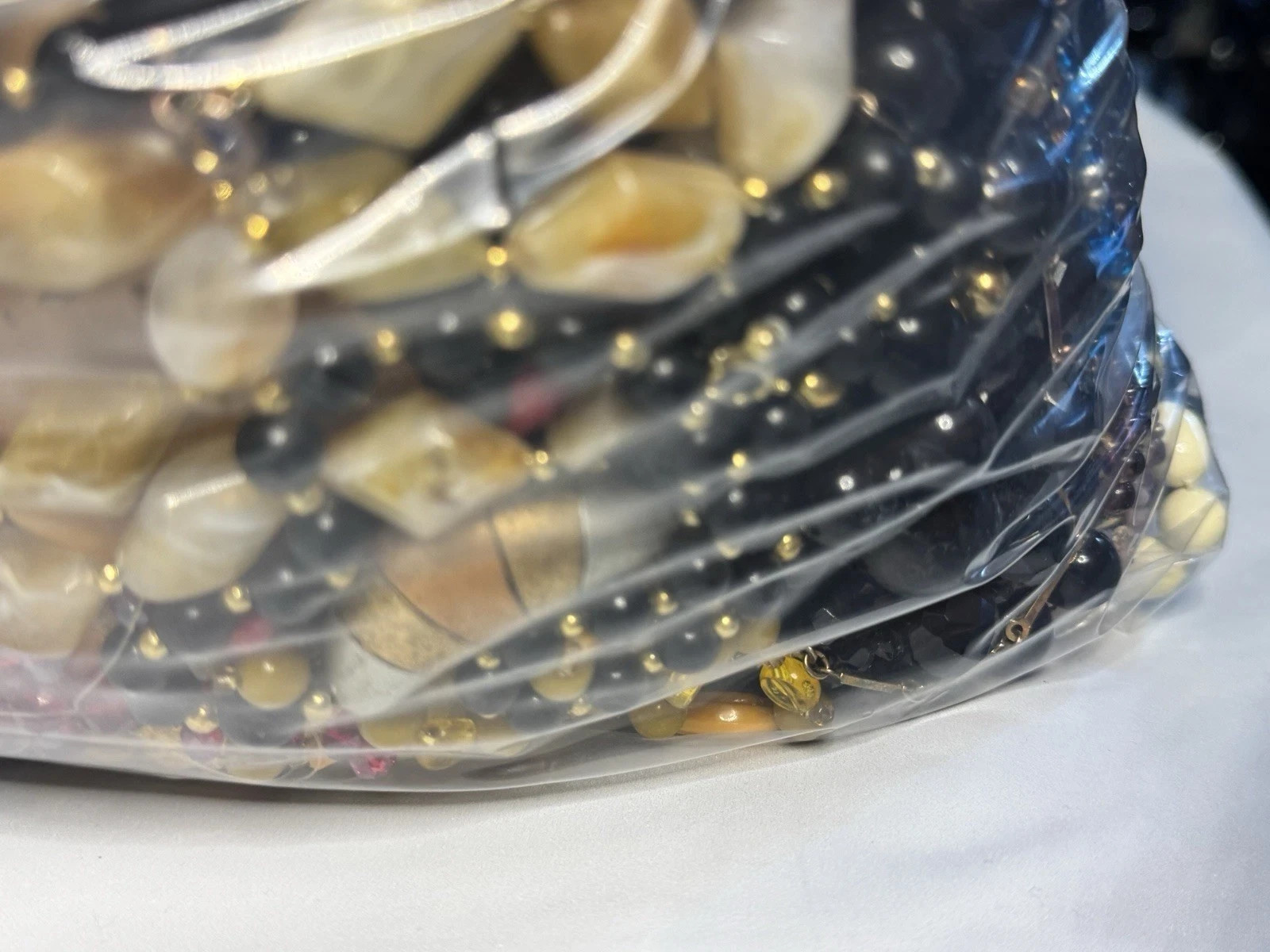 14Lbs Vintage Mod WEAR Sell Signed Unsigned Necklaces Pearl Bead Stone Lucite