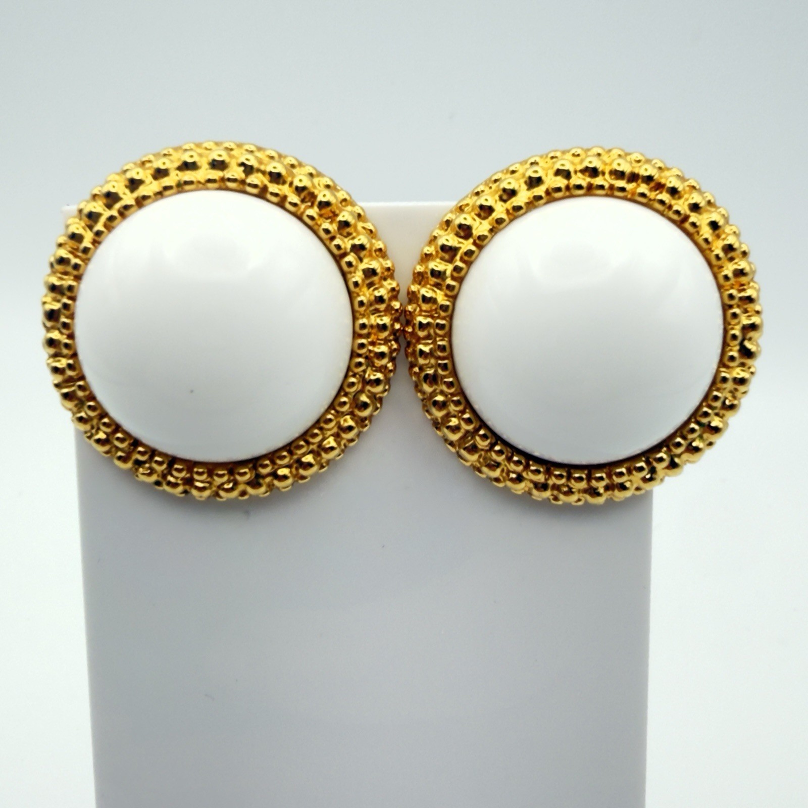 Vintage Gold Tone Earrings Lot Monet Sarah Coventry Pearl Snowman Clip On 4 Sets