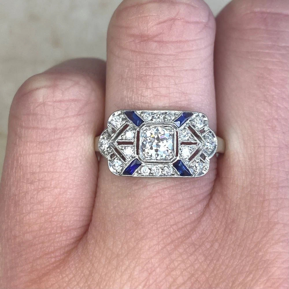 2.25Ct Vintage Art Deco style Lab Created Diamond Wedding 14K White Gold FN Ring