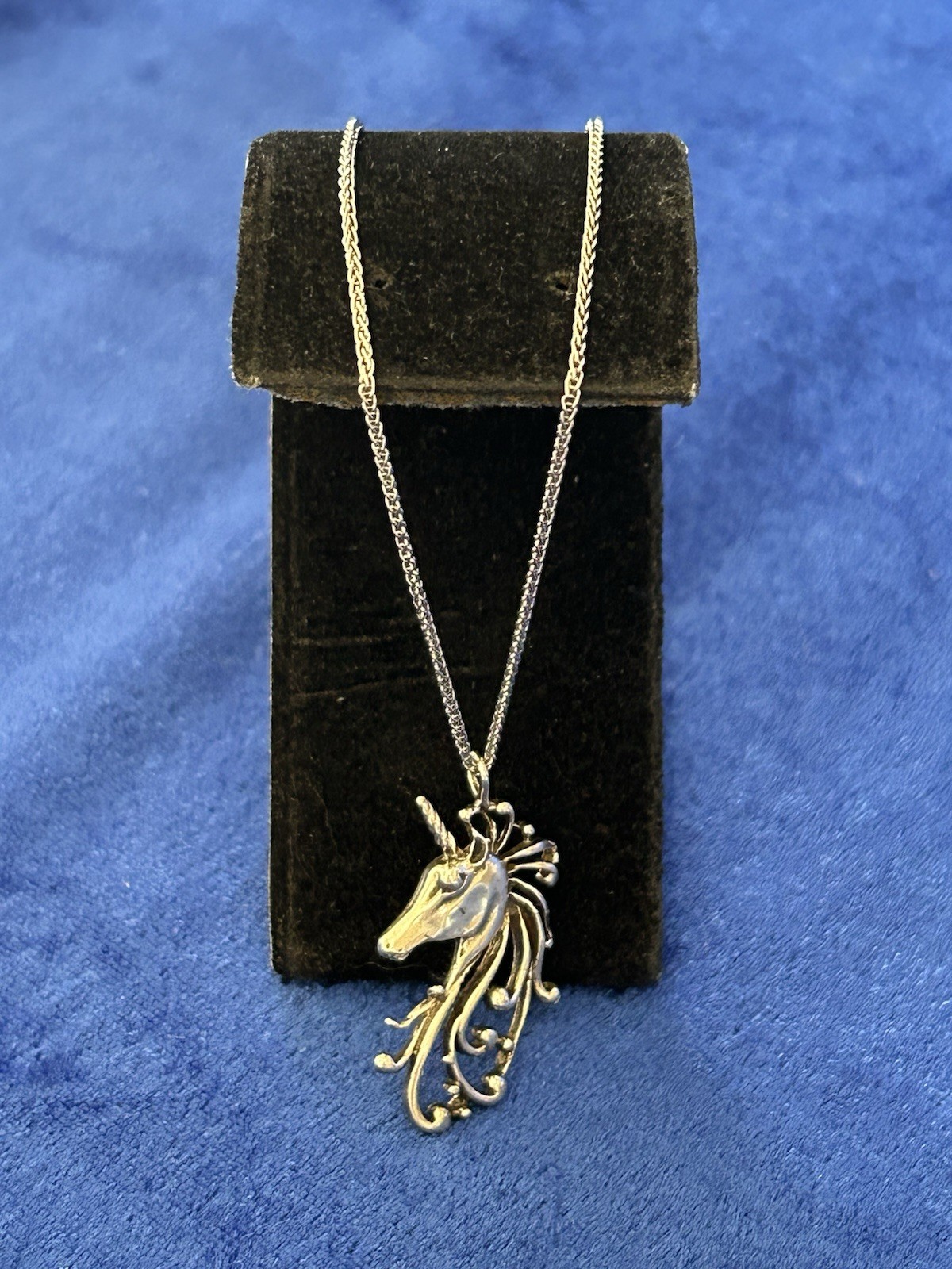 Vintage Sterling Silver Unicorn Pendant Necklace Nice Quality Pretty