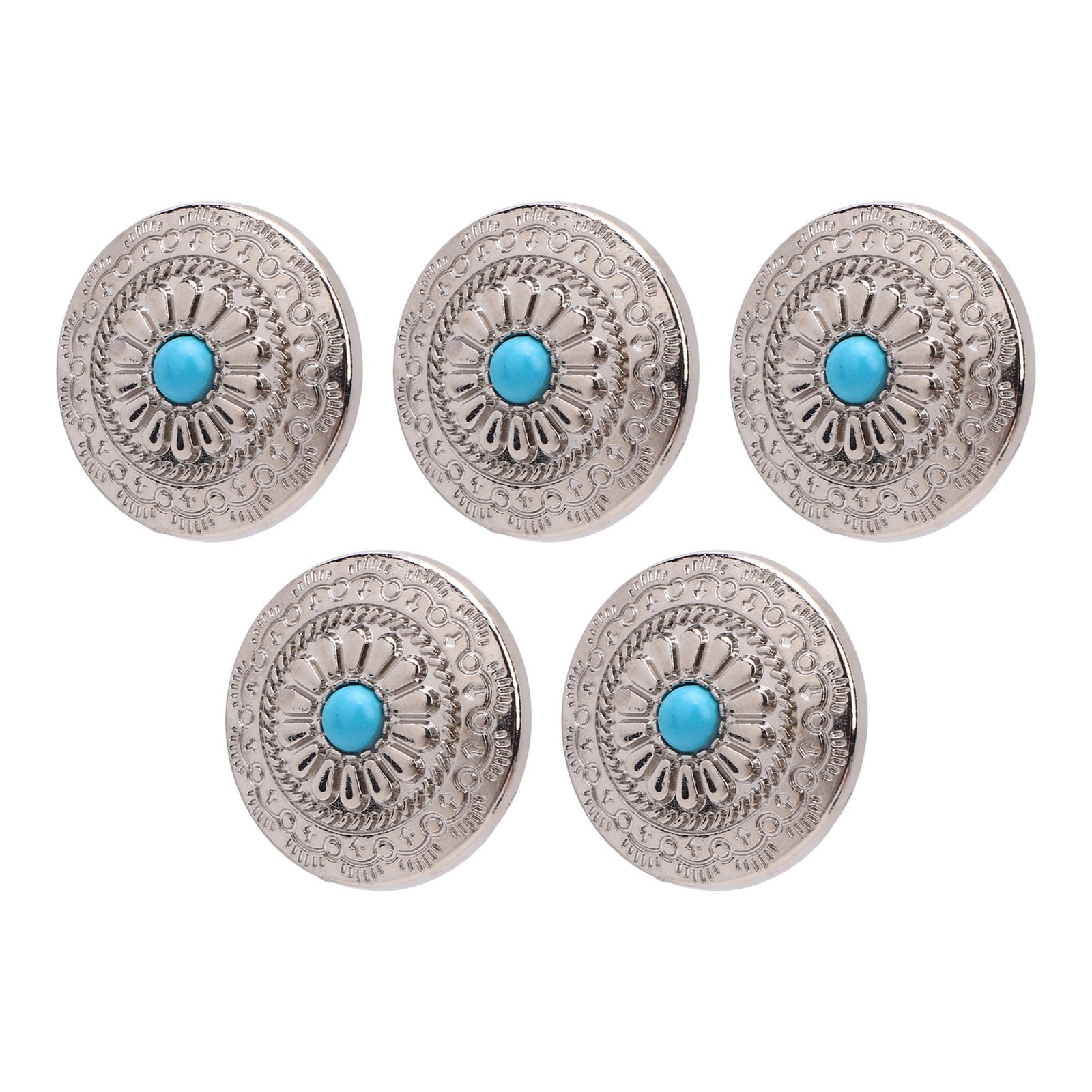 Blue Turquoise Screw Buttons Elegant Design For Leather Crafts Easy To Use