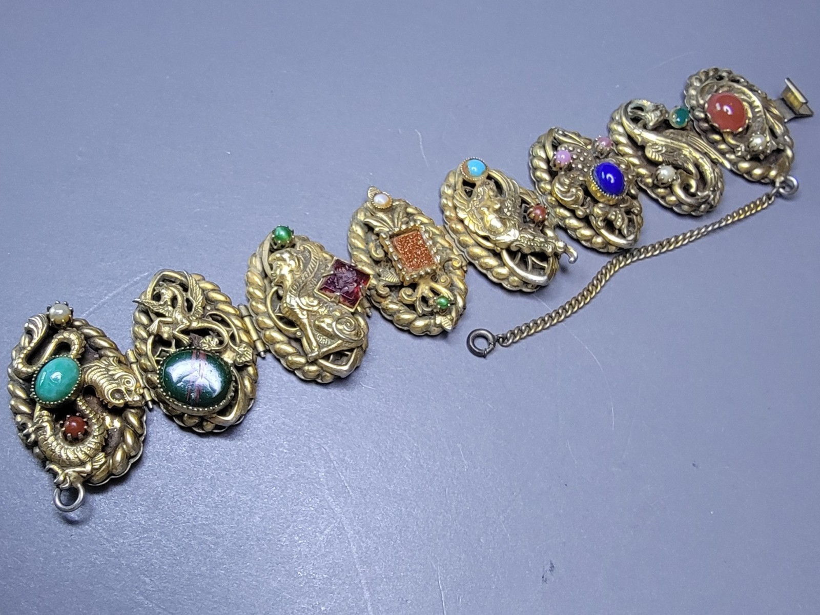 30s 50s High-Relief Dragons, Phoenixes, Protective Mythical Creatures Bracelet