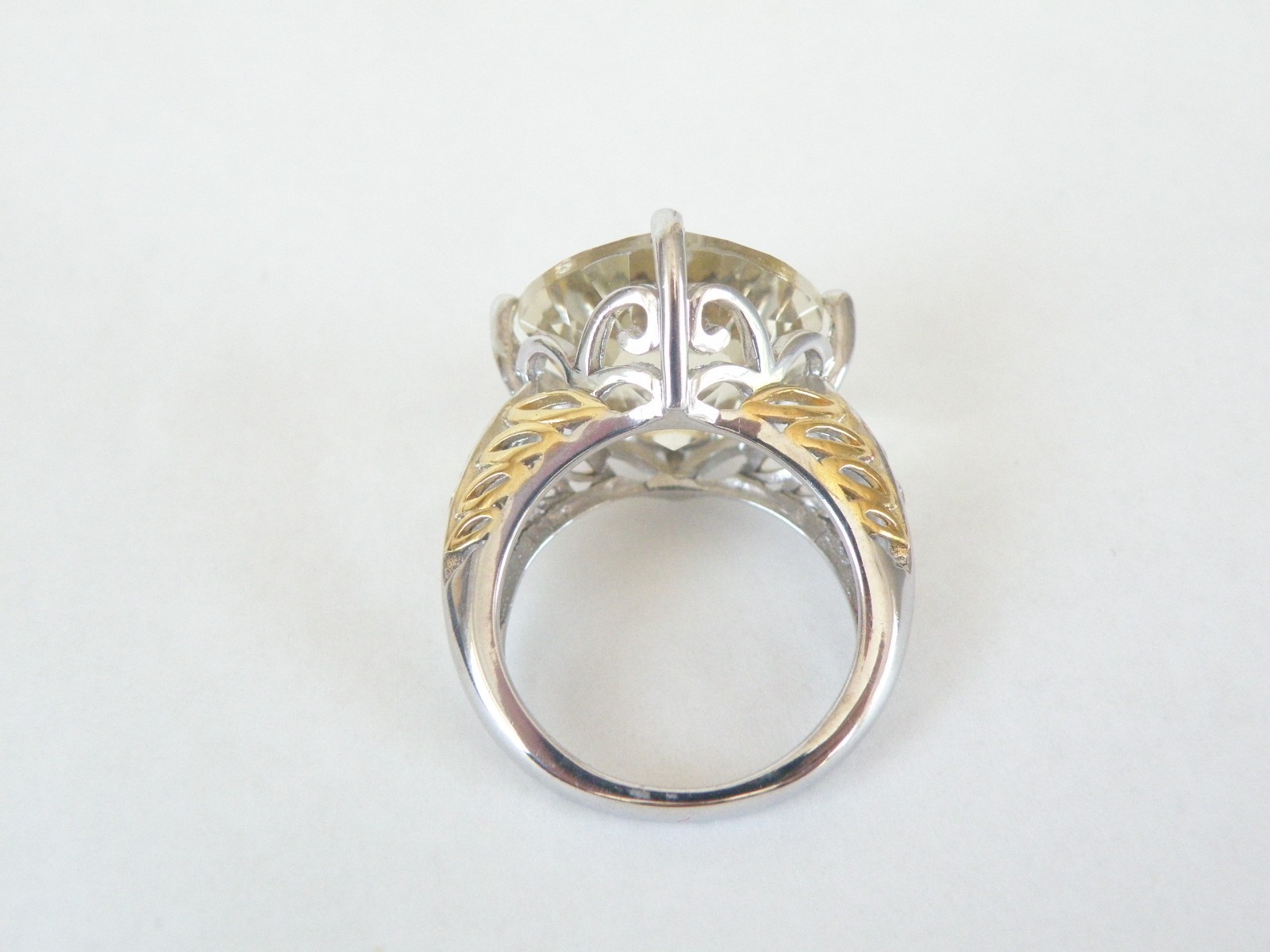 Vintage Sterling Silver 925 Large Natural Yellow Labradorite Ring Size 6