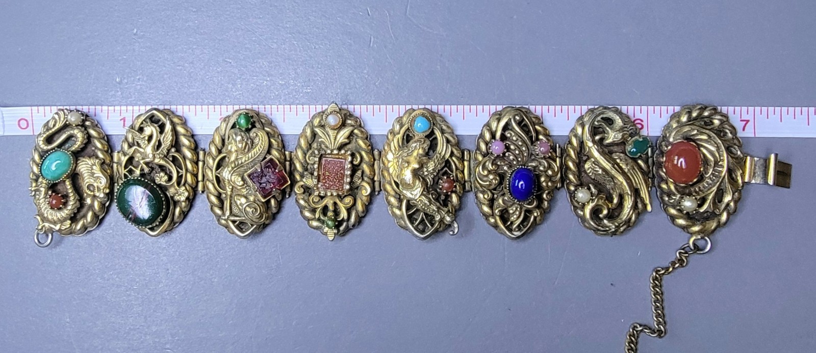 30s 50s High-Relief Dragons, Phoenixes, Protective Mythical Creatures Bracelet