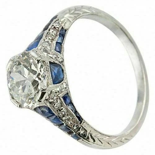 3.2Ct Art Deco Style Lab-Created Diamond Anniversary 14K White Gold Finish Ring