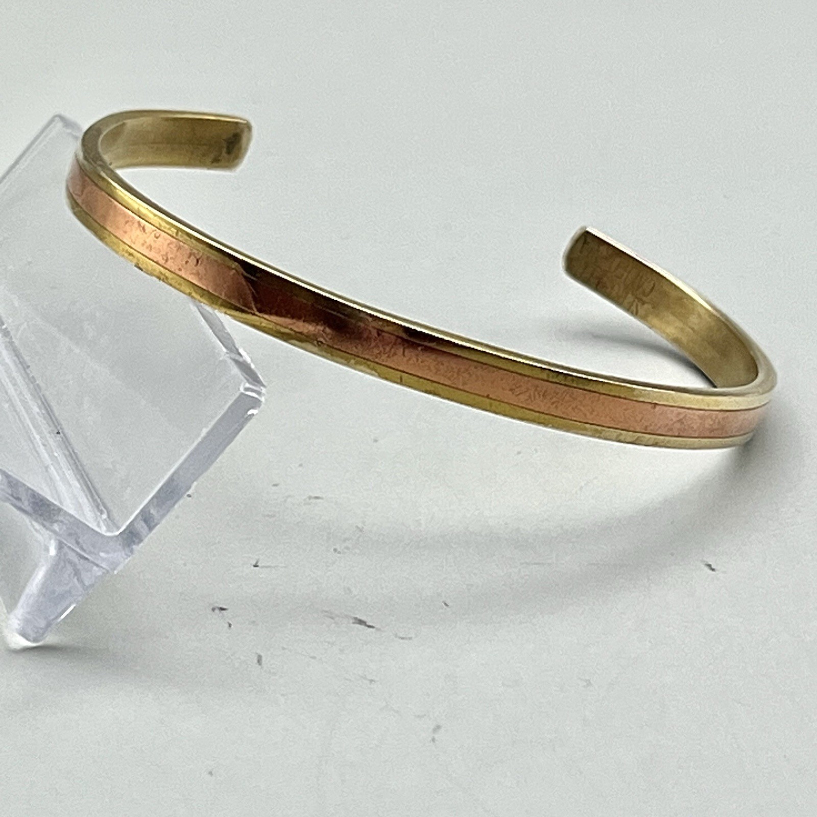 VTG Cuff Bracelet SERGIO LUB CALIFORNIA Copper and Brass Thin Bangle 6.75″