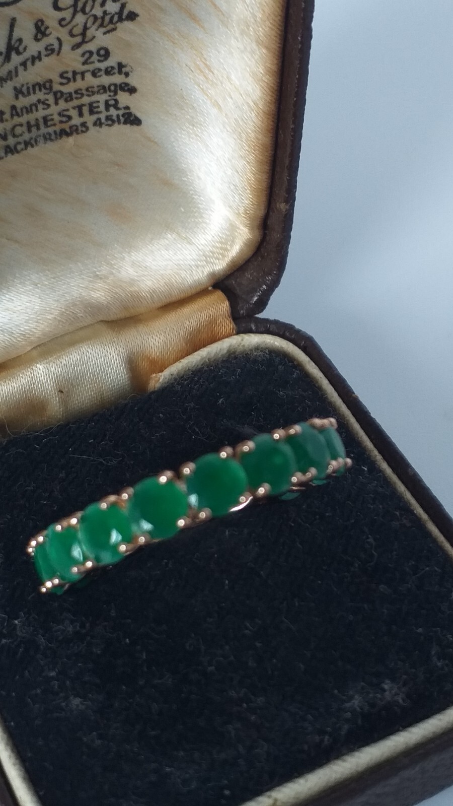 Vintage 1990-s 14 Ct Rolled Gold Emerald Ring Size UK N US 6 3/4 – Hallmarked!