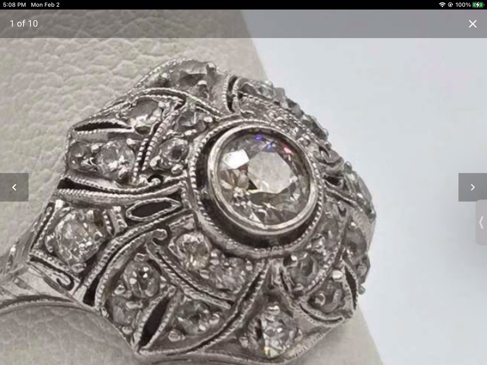 Vintage PLATINUM DIAMOND FANCY OPEN WORK RING—this is the one!