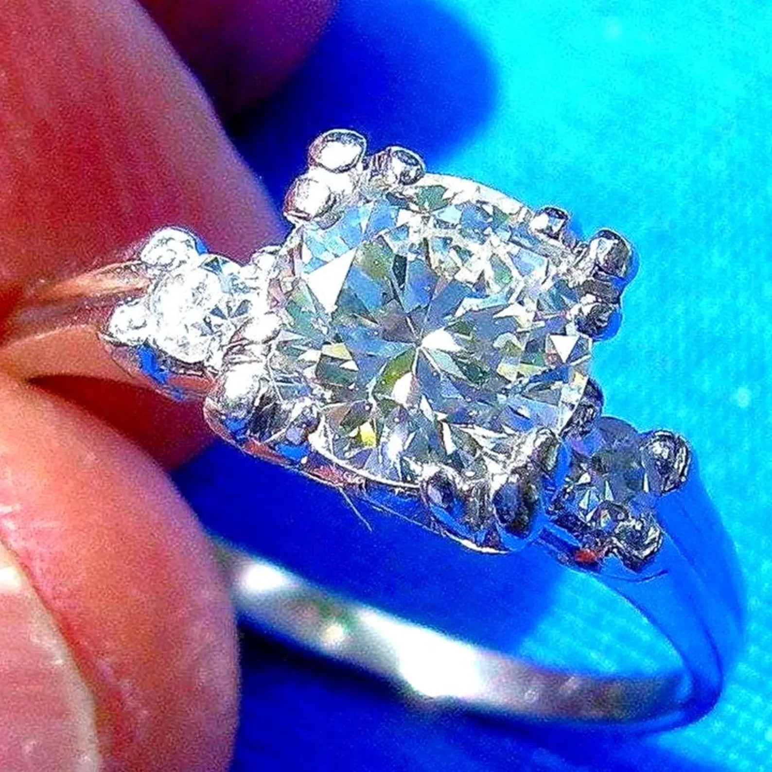 Original EARTH MINED DIAMOND Art Deco Engagement Ring 14K GOLD Vintage Solitaire