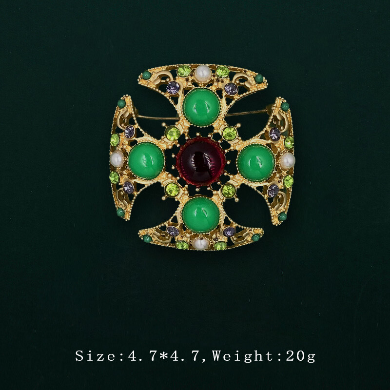 Women Noble Vintage Enamel Flower Brooch Unisex Antique Jewelry Accessories Gift
