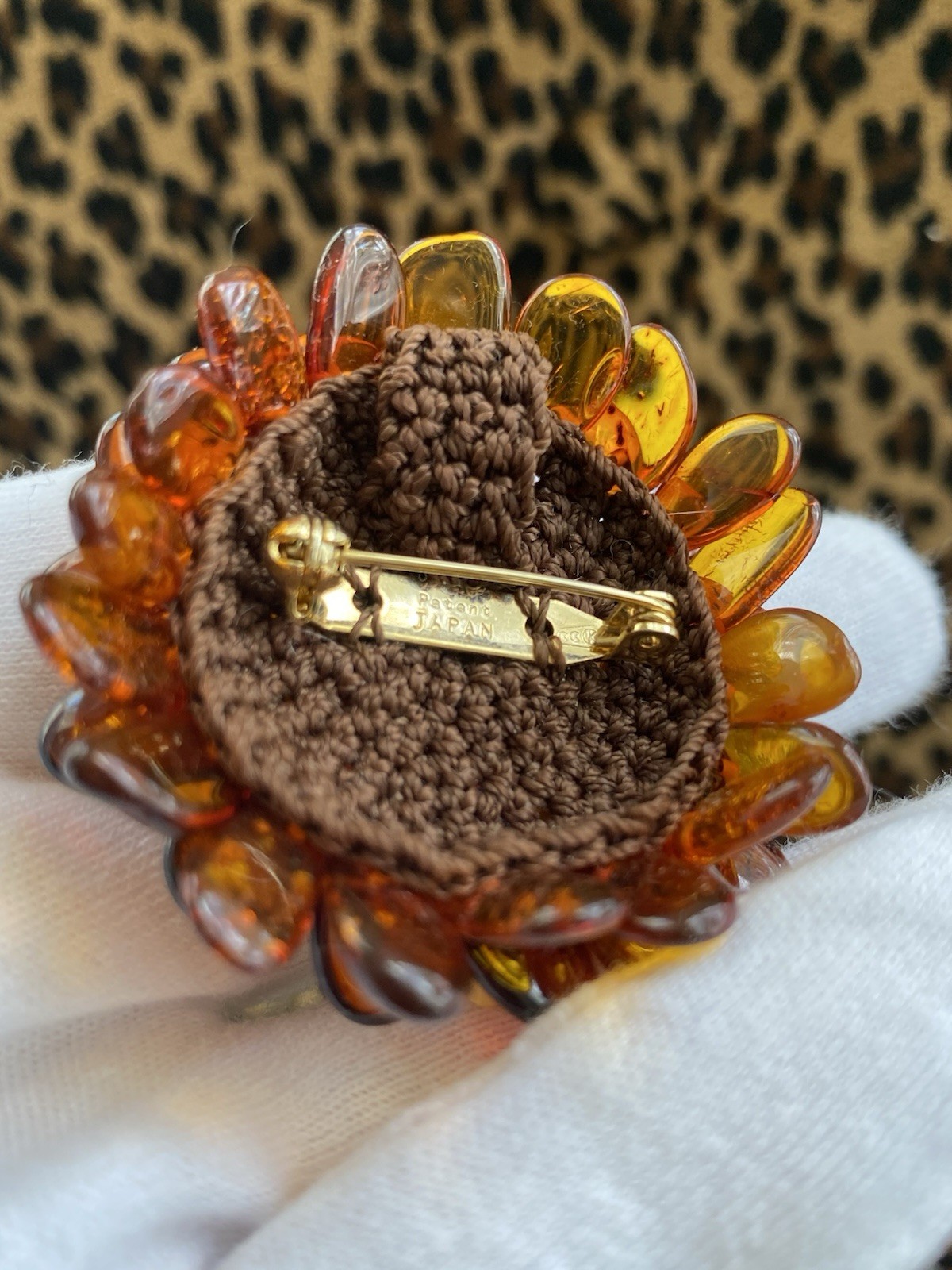Baltic Amber Honey Butterscotch Cognac Beaded Flower Brooch or Pendent