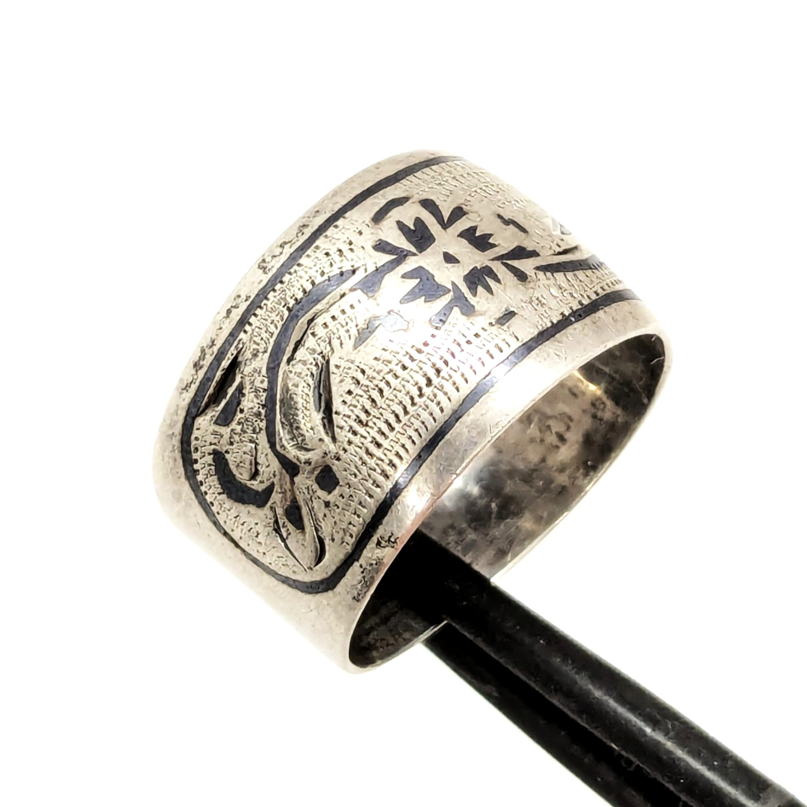 Vintage RING KUBACHI Silver⭐️916 stamp Star ussr with Blackening-size: 6.5US #13